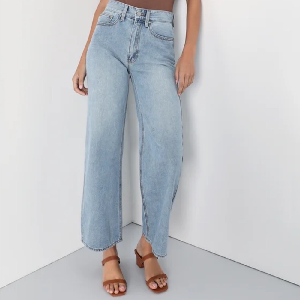 Trending Mood Light Wash High-Rise Wide-Leg Jeans from Lulus